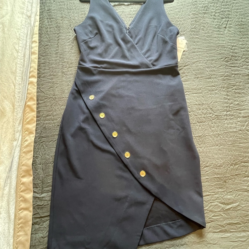 Nanette Lepore Navy Button Dress